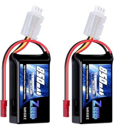 Amazon.com: Zeee 3S Lipo Battery 850mAh 11.1V 50C with JST Plug